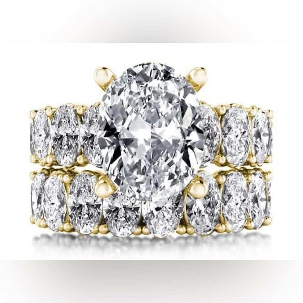 ITALO JEWELRY 18k gold plated sterling silver wedding set